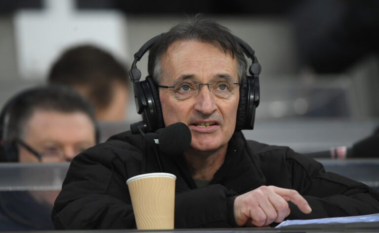 NEWCASTLE UPON TYNE, ENGLAND - DECEMBER 09: Former player and BBC Radio broadcaster Pat Nevin looks on during the Premier League match between Newcastle United and Wolverhampton Wanderers at St. James Park on December 9, 2018 in Newcastle upon Tyne, United Kingdom. (Photo by Stu Forster/Getty Images)