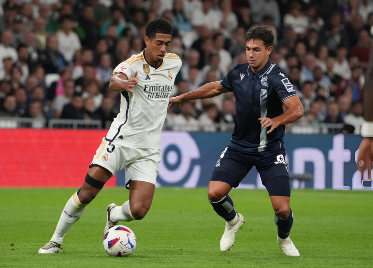 La Liga's best midfielder Martin Zubimendi alongside Jude Bellingham.