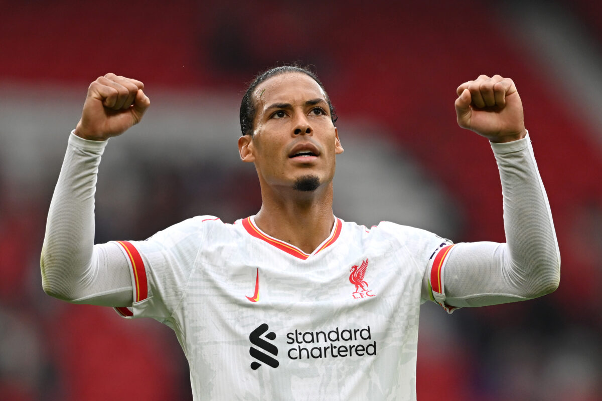 Virgil van Dijk will need to top Chris Wood to ensure Liverpool beat Nottingham Forest. (Photo by Michael Regan/Getty Images)