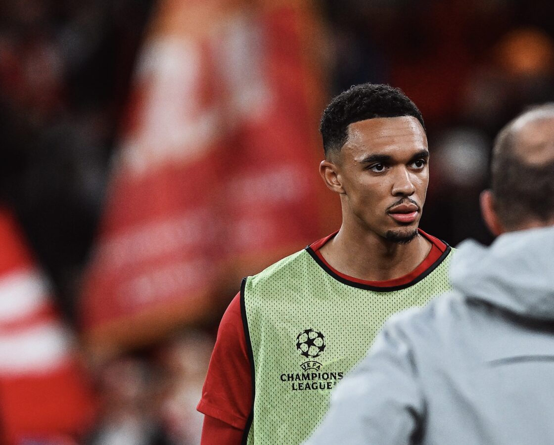 The former player for Liverpool would prefer that Trent Alexander-Arnold stick with it (image via Liverpool FC/X)