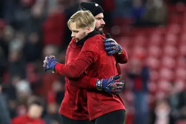 Alisson Becker and Caoimhin Kelleher