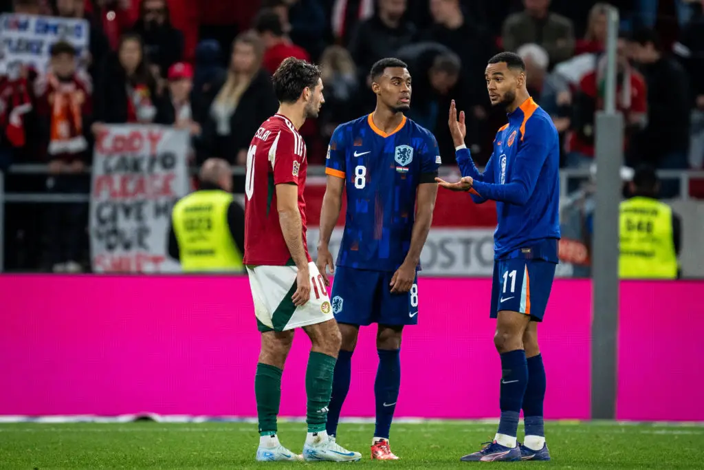 Dominik Szoboszlai, Ryan Gravenberch and Cody Gakpo (Photo by Sebastian Frej/MB Media/Getty Images)