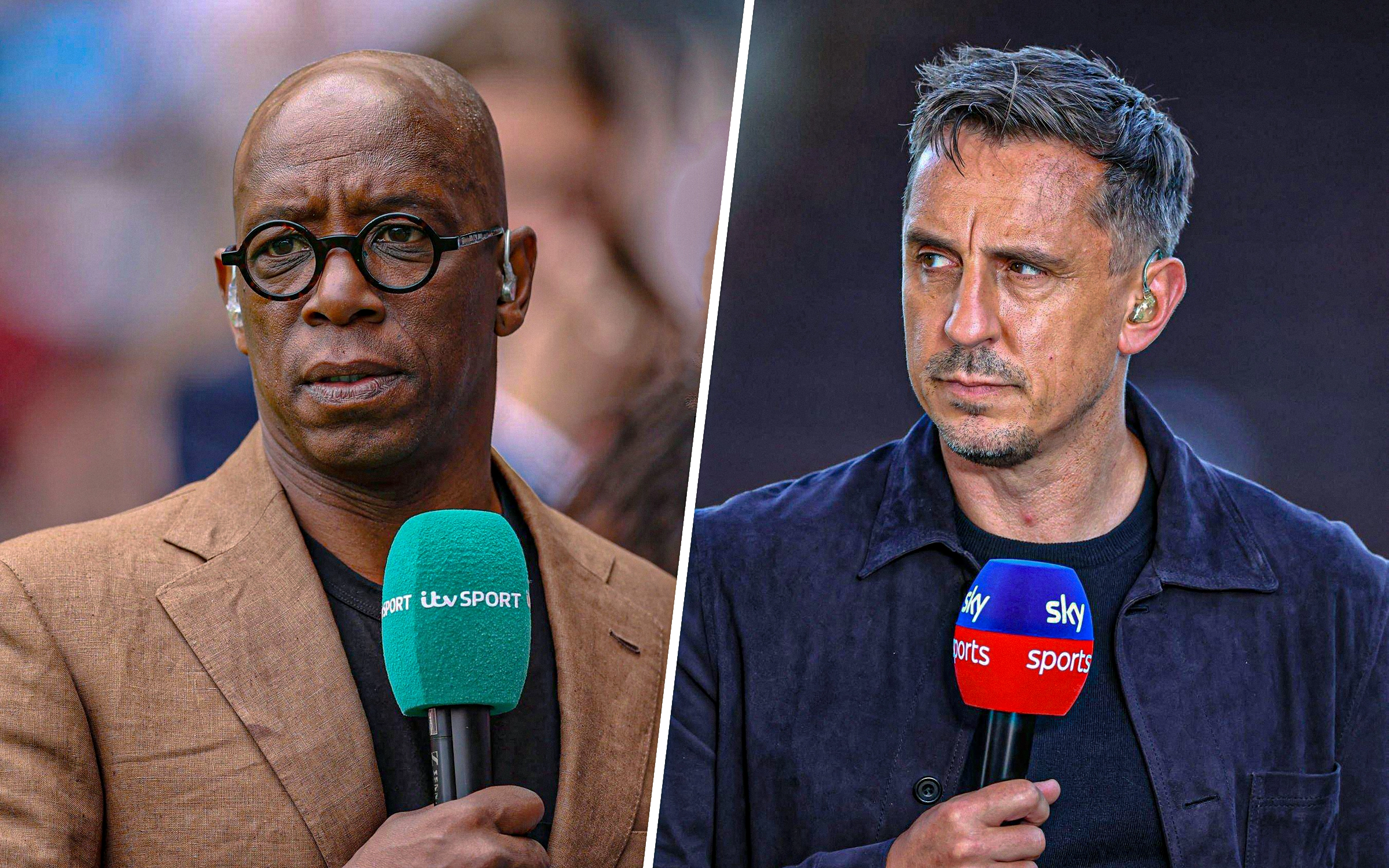 Ian Wright and Gary Neville