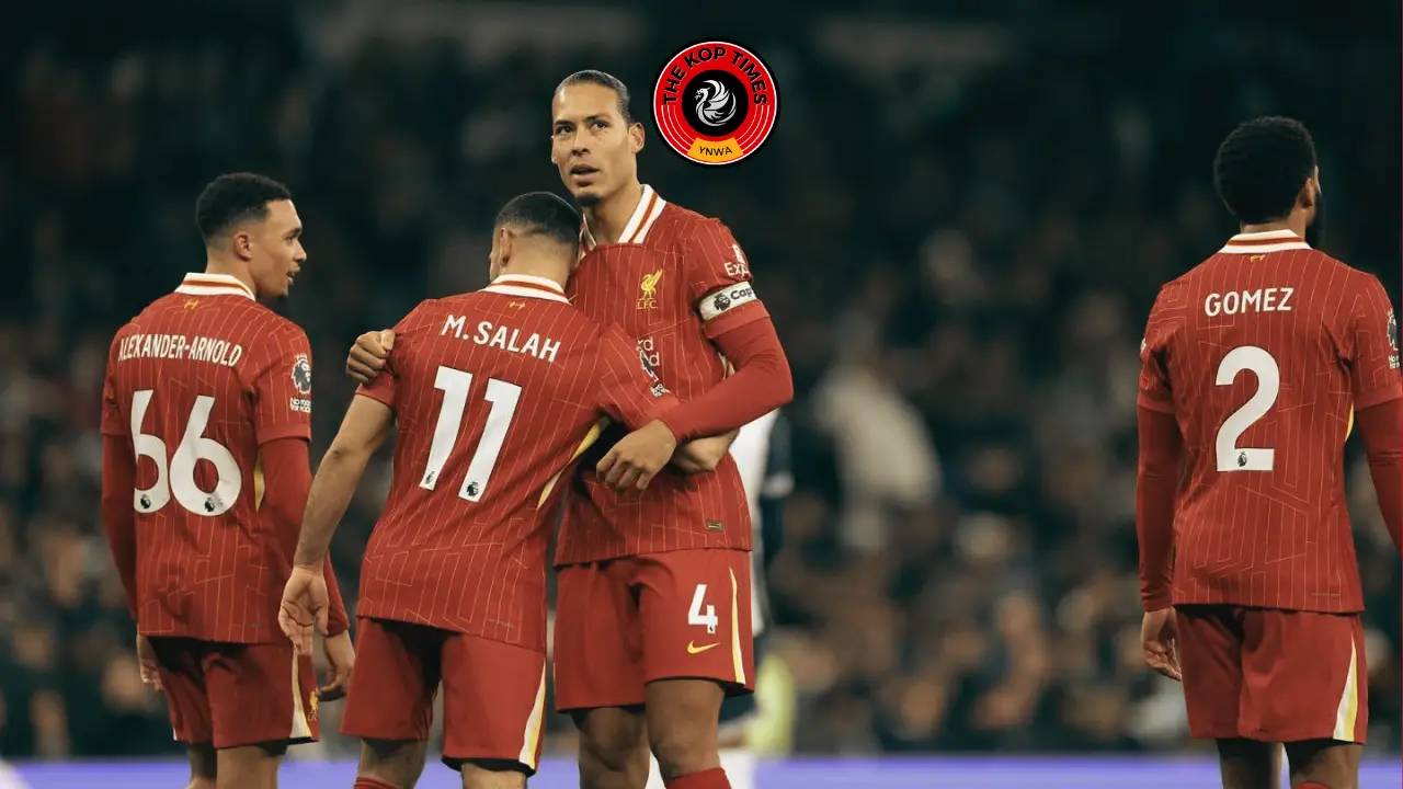 Virgil van Dijk, Mohamed Salah, Trent Alexander-Arnold and Joe Gomez