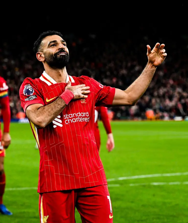 Liverpool legend Mohamed Salah scored his 50th European goal for the club against Girona on Tuesday. (Photo credit: @SamueILFC)