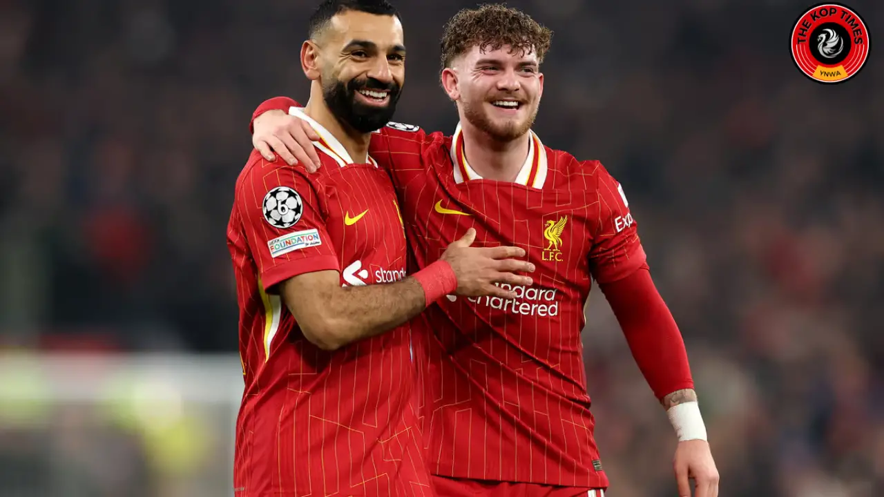 Mohamed Salah and Harvey Elliott