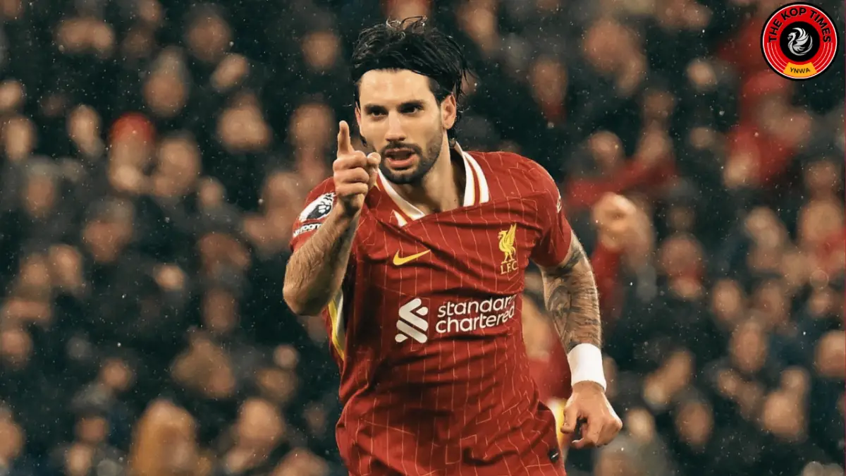 Liverpool star Dominik Szoboszlai celebrates his goal against Newcastle United.
