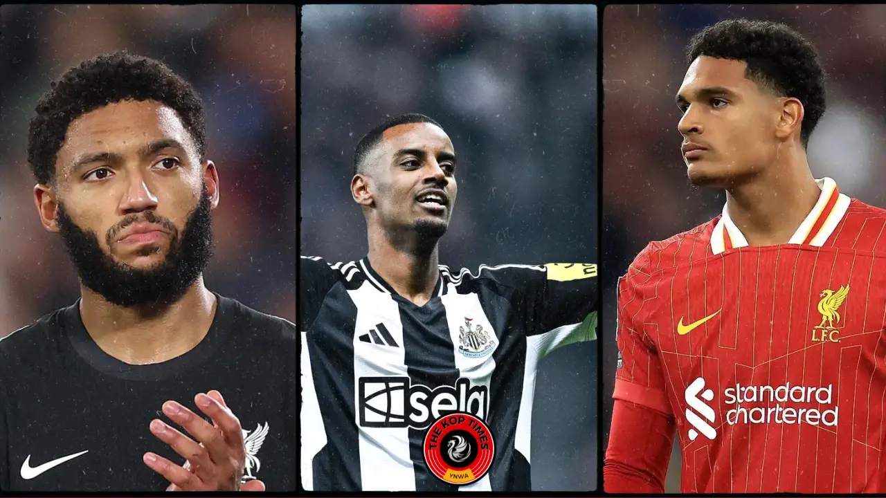 Joe Gomez, Alexander Isak and Jarell Quansah