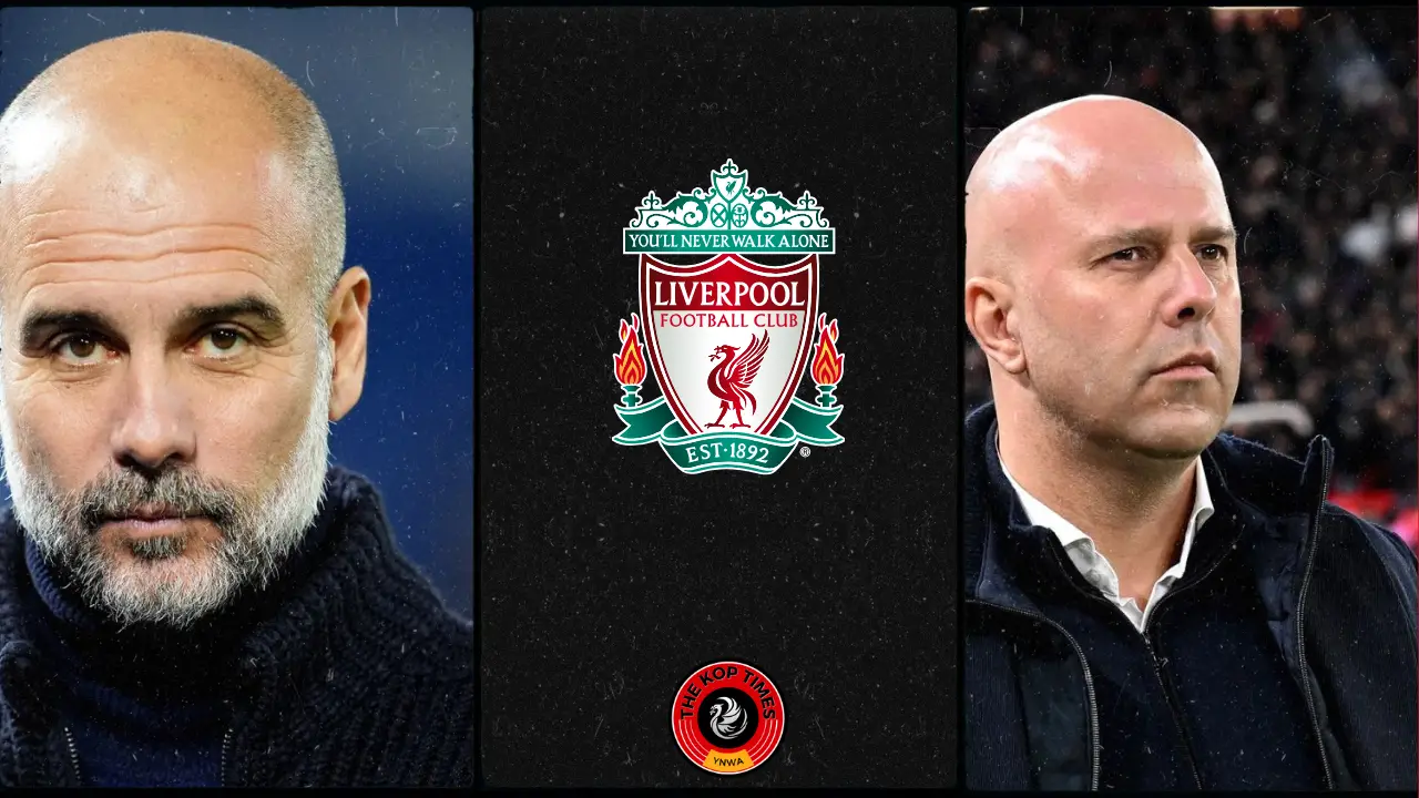 Pep Guardiola and Arne Slot