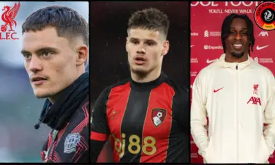 Florian Wirtz, Milos Kerkez and Jeremie Frimpong